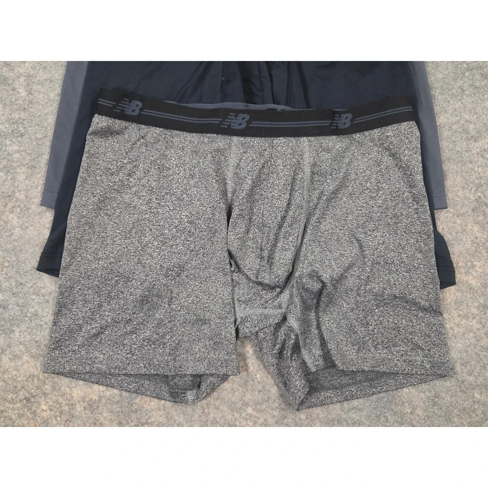 New Balance Mens 4 Pack Boxer Briefs XL Black Grey Performance Underwear
